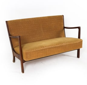 DANISH BEECH & WOOL SOFA C. 1960S