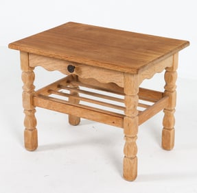 KJAERNULF STYLE DANISH OAK SIDE TABLE C. 1970S