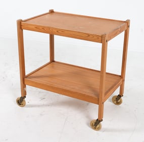 MID-CENTURY DANISH PINE SERVING CART C. 1970S
