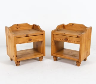 PAIR SWEDISH PINE NIGHTSTANDS C. 1960S