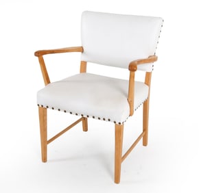 MID-CENTURY DANISH LEATHER ARM CHAIR C. 1960S