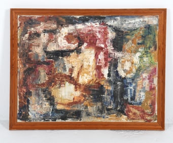 SCANDINAVIAN MID-CENTURY ABSTRACT O/C PAINTING