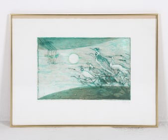 LARS BO (DANISH 1924-1999) COLOR ETCHING