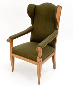 VINTAGE COUNTRY OAK HIGHBACK WINGCHAIR