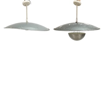 LARGE MID-CENTURY INDUSTRIAL PENDANT LAMPS