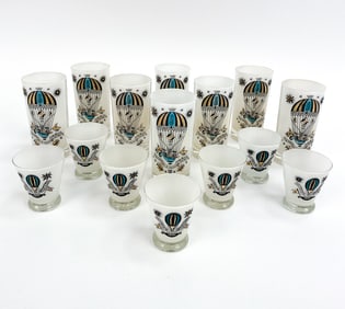 GEORGES BRIARD HI & LOW BALL GLASS GROUPING