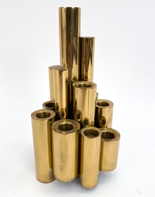 GIO PONTI BRASS TUBULAR CANDLE HOLDER