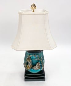 MARCELLO FANTONI CHINESE SCHOLARS CERAMIC LAMP
