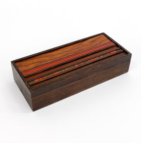 ROBERT MCKEOWN WALNUT & ROSEWOOD BOX