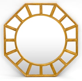 OCTAGONAL GILT FRAMED MIRROR