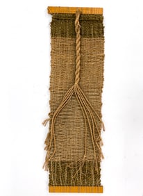 WOVEN JUTE TAPESTRY WALL SCULPTURE