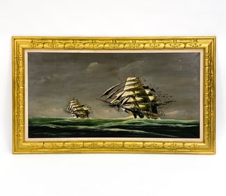 VARESE SEASCAPE OIL ON CANVAS PAINTING