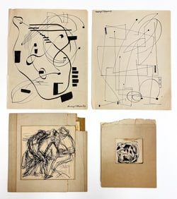 (4) HENRY C. MEYER PEN AND INK DRAWINGS