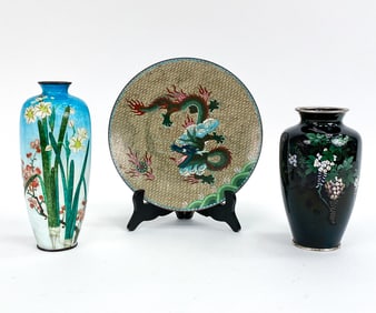 CHINESE CLOISONNE ENAMEL GROUPING