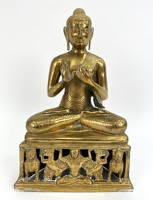 BRASS BUDDHA SCULPTURE