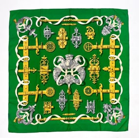 VINTAGE HERMES FERRONNERIE SILK SCARF