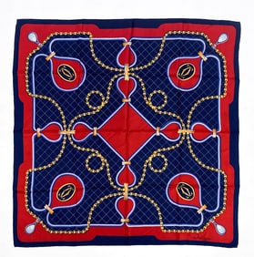 VINTAGE CARTIER MUST DE CARTIER SILK SCARF
