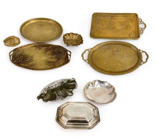 GROUPING OF BRASS & SILVERPLATE