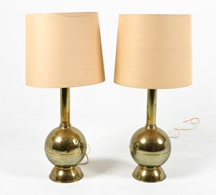 (2) SCANDINAVIAN BRASS TABLE LAMPS C.1980'S