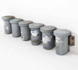 (6) DANISH GALVANIZED STEEL SCONCES C. 1960S