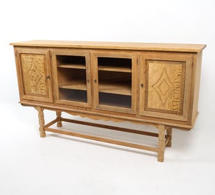 HENNING KJAERNULF STYLE DANISH OAK SIDEBOARD 1970S