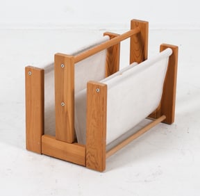 VINTAGE SCANDINAVIAN PINE MAGAZINE RACK