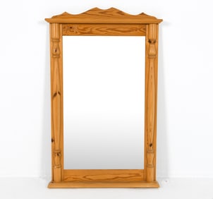 DANISH PINE WALL MIRROR C. 1970S