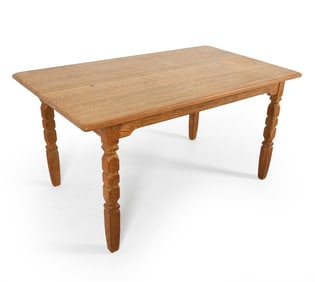 DANISH OAK EXTENDING DINING TABLE C. 1970S