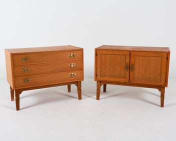 PAIR OF KJAERNULF STYLE DANISH OAK CABINETS