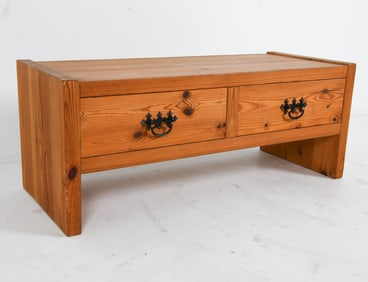 DANISH PINE LOW CONSOLE CHEST C. 1970'S