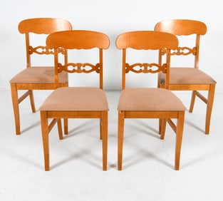 (4) SCANDINAVIAN BEECH DINING CHAIRS C. 1970S