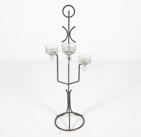 ERIC HOGLUND STYLE IRON CANDLE FLOOR STAND