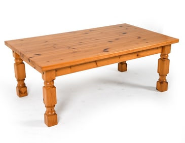 SWEDISH BRUTALIST PINE COFFEE TABLE C. 1970S