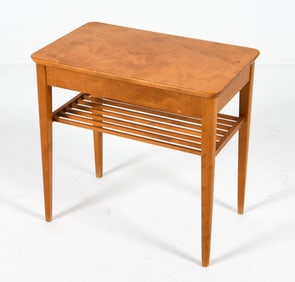 MID-CENTURY SWEDISH BIRCH SIDE TABLE C. 1960S