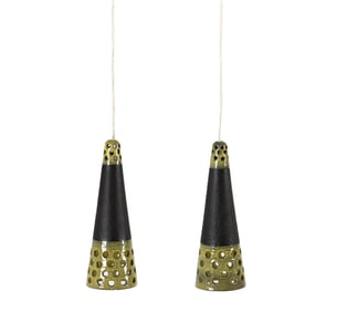 PAIR OF DANISH CERAMIC PENDANT LAMPS C. 1960S