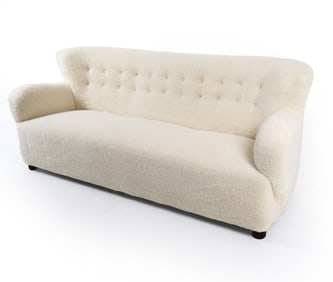 FRITZ HANSEN STYLE DANISH LAMBSWOOL SOFA