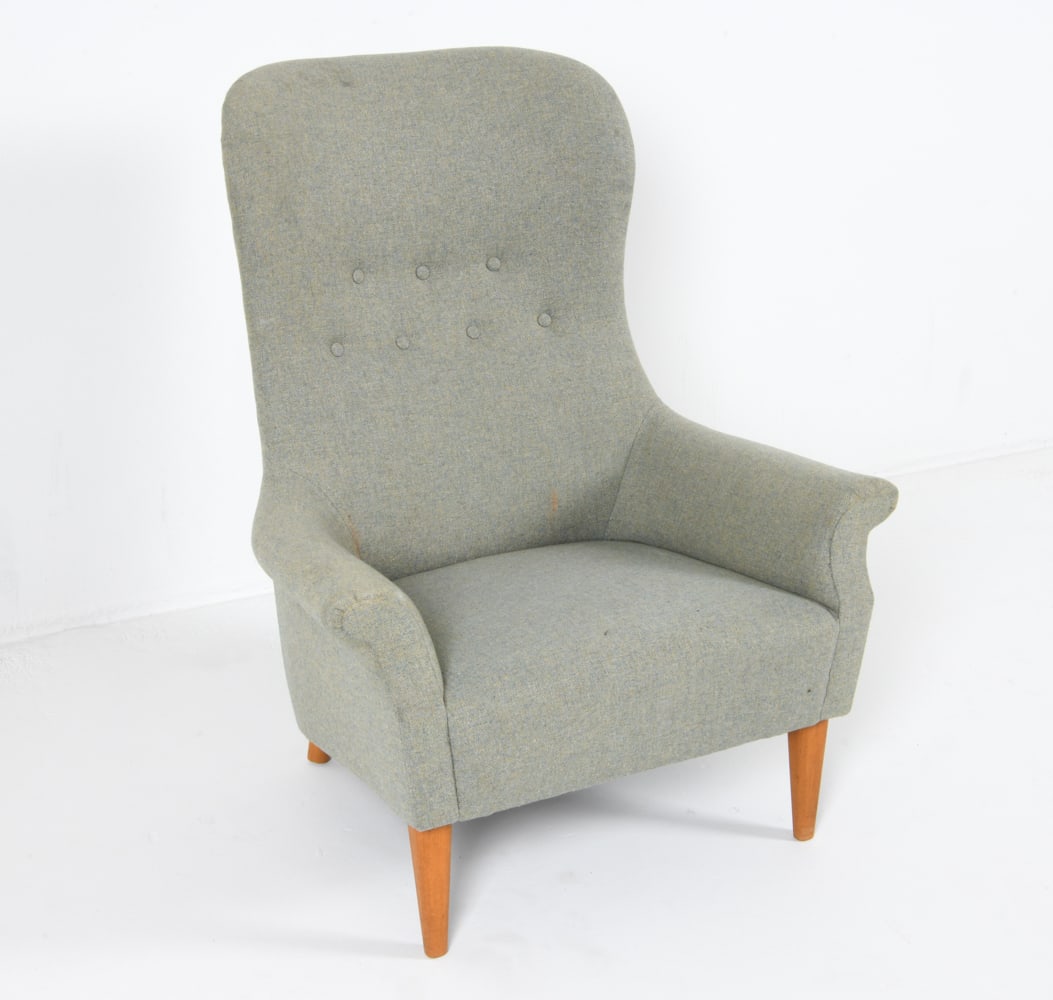SCANDINAVIAN WOOL LOUNGE CHAIR C. 1960S (1 of 13)