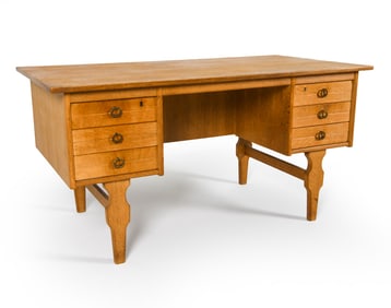 HENNING KJAERNULF DANISH OAK WRITING DESK C. 1970S