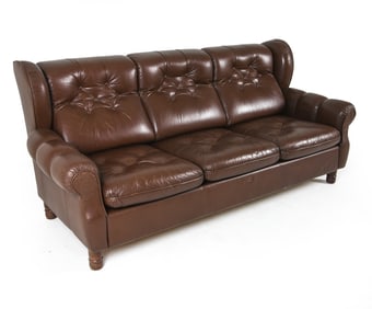 SCANDINAVIAN LEATHER SOFA C. 1970S