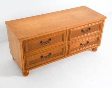 SWEDISH PINE LOW CHEST OF DRAWERS C. 1960S