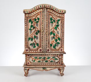 MINIATURE SCANDINAVIAN PAINTED CABINET