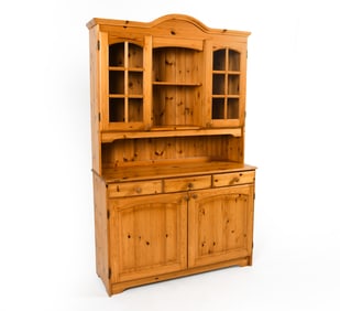 SCANDINAVIAN PINE HUTCH CABINET C. 1970S