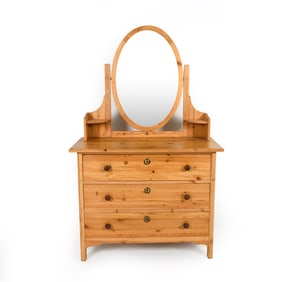 SWEDISH PINE VANITY CHEST C. 1970S