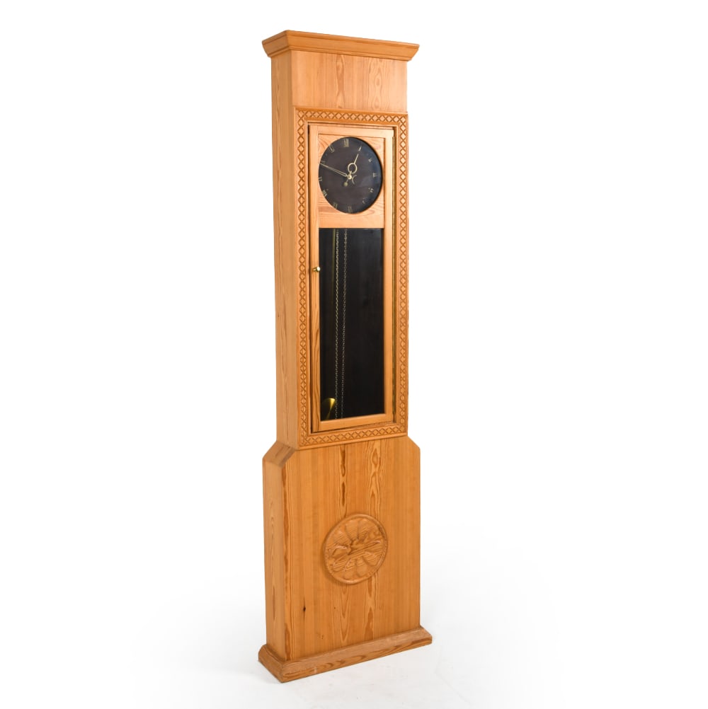 MID-CENTURY SCANDINAVIAN PINE TALL CLOCK C. 1970S (1 of 19)