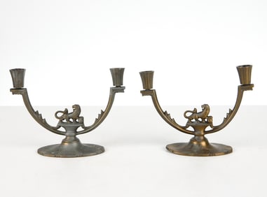 PAIR OF SWEDISH STJARN CANDLE HOLDERS