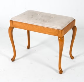 SCANDINAVIAN BEECH & LEATHER BENCH