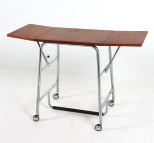MID-CENTURY DANISH TEAK ROLLING DESK C. 1970S