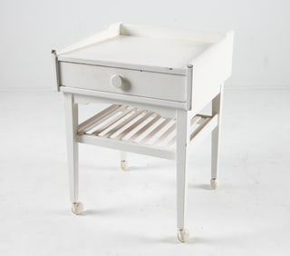 SWEDISH PAINTED ROLLING SIDE TABLE C. 1970S