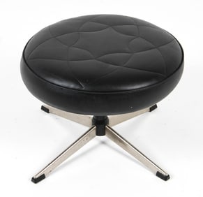 MID-CENTURY DANISH LEATHER OTTOMAN