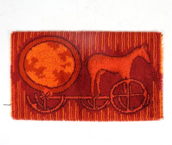 VINTAGE DANISH RYA WOOL RUG C. 1960S